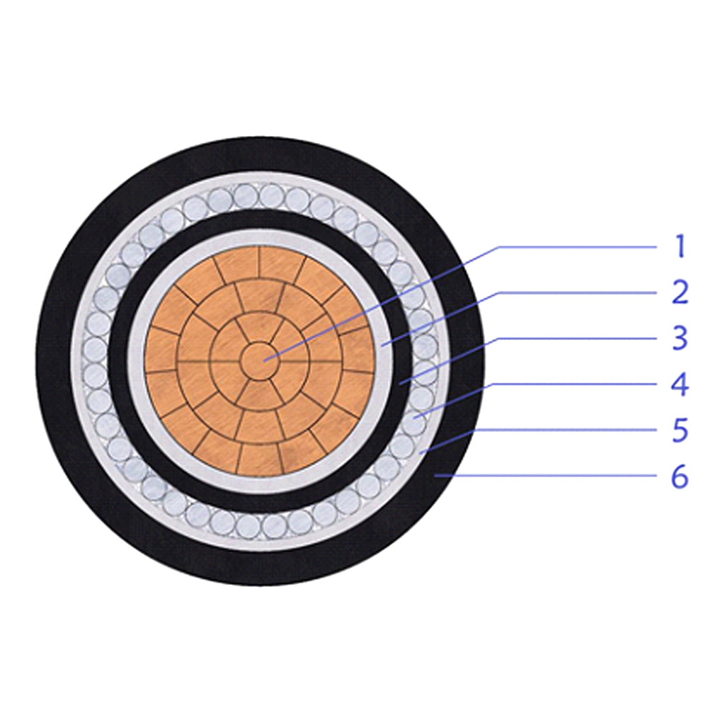 كابل طاقة مدرع أحادي النواة من النحاس/XLPE/PVC/AWA/PVC (0.6/1 كيلو فولت)
